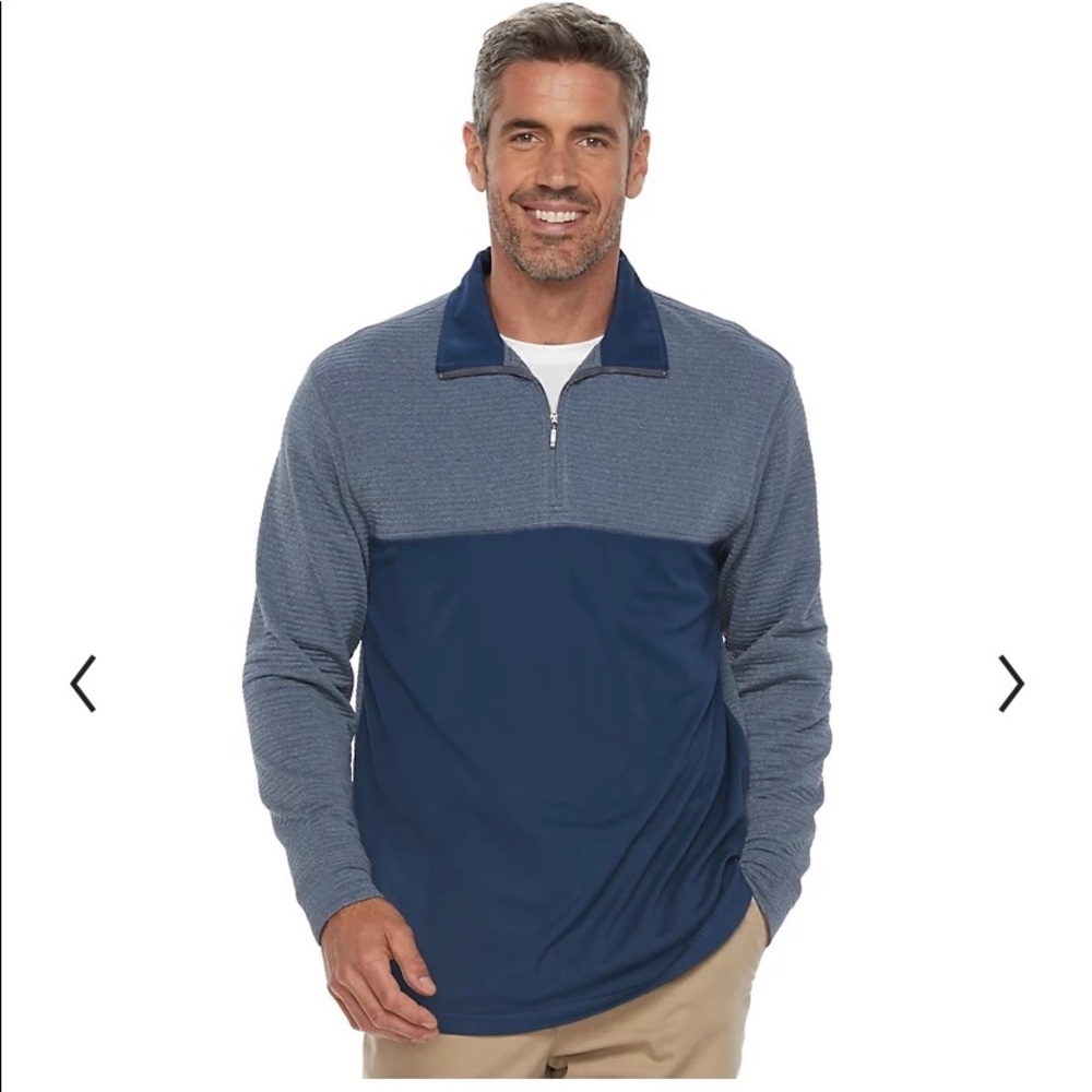 Men's Haggar In-Motion Classic-Fit Stretch Quarter-Zip Pullover XL